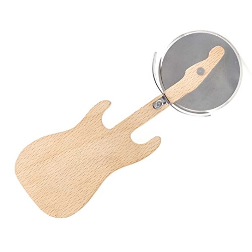 Kikkerland Pizza-Schneider Gitarren-Design Holz-Pizza-Schneider - 3