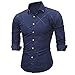Produktbild Herren T-shirt Xinan Print Slim Langarm Top Bluse (L, Marine)