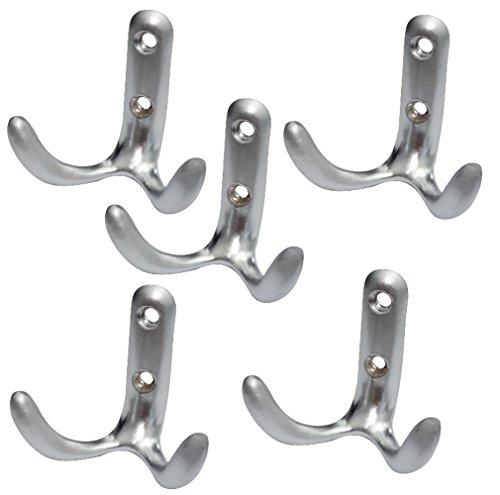 Preisvergleich Produktbild Aerzetix: 5 X Kleiderhaken Wandhaken Mantelhaken Aluminium Farbe C17842