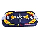 Tamaño: L x W x H: Aprox 14.96x8.66x1.18 pulgadas / 38x22x3cm  Deje que su hijo disfrute rápido juego de hockey de aire en casa con este diseño compacto del juego de hockey de aire portátil