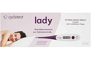 ‎UEBE MEDICAL GMBH cyclotest lady Basalthermometer mit Tasche und Kurvenblättern zur Zykluskontrolle NFP Thermometer digital