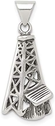925 Sterling Silver Oil Derrick Pendant Charm Necklace Travel Transportation Western Career Professional Tool Fine Jewellery For Women Gifts For Her