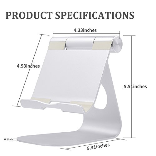 Hekunyao 270°Grad Multi-Winkel Verstellbare Aluminium Handy & Tablet Ständer Vorder Leser für Tablet PC, E-Reader, Smartphones,iPhone, iPad - 5