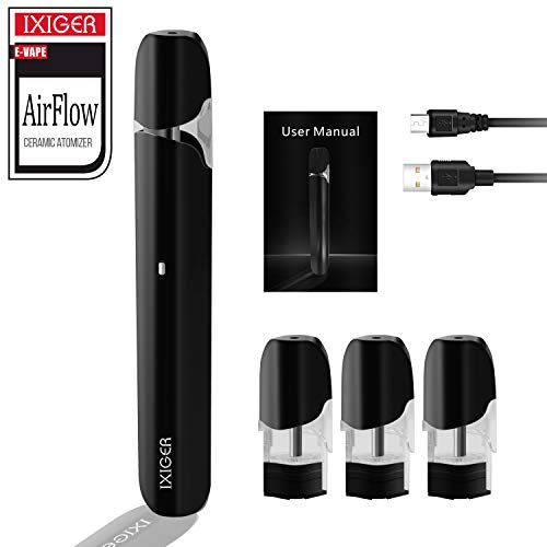 IXIGER Cigarette Electronique Kit e-cigarette AIRFLOWX Nicotine ni Tabac (noir)
