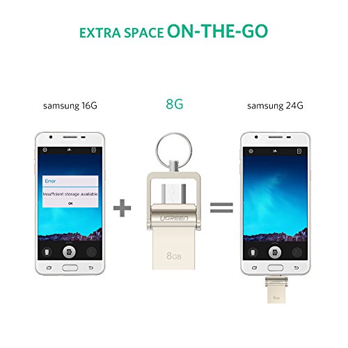 USB Sticks UGREEN 8GB OTG Flash Laufwerk On The Go und USB 2.0 Speicherstick USB Memory Stick für Smartphone, Tablet, PC und mehr - 2