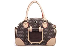 CHYIR Hundewelpen Chihuahua Geschenk Pudel Tasche Set Faltbare Kätzchen Flugzeug Handtasche, kann für kleine Haustier-Reisetaschen verwendet werden (L, Braun)