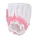 Heart Pattern Baby Girl Cotton Bloomers Diaper Cover Pant for 0-1 Yr S (White and Pink)