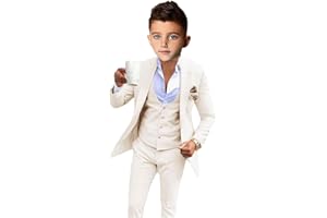 BOTONG Costume 3 pièces pour garçon pour mariage, revers à revers - Costume de fête formel pour garçon