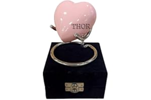 THOR INSTRUMENTS Divine Pink Urne – Mini-Herz-Urne mit Ständer & Premium-Box – kleine Urne für Asche – Ehren Sie Ihren Liebsten mit Urne in Herzform – perfekt für Erwachsene