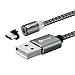 Produktbild SKITCH 2M drehen runde geflochtene magnetische USB C Ladekabel USB2.0 ein Stecker zum magnetischen USB 3.1 Typ C Ladekabel mit LED Anzeige für Xiaomi MI 5/6/Max2/MIX/MIX2