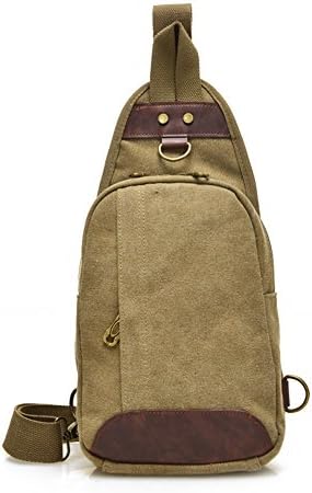 CuteMe Men's Small Canvas Military Messenger Shoulder Travel Hiking Bag Backpack