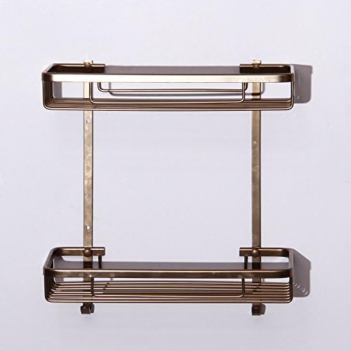 GYMNLJY Aluminum bronze bathroom space with double shelf storage rack