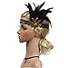 Produktbild Yazidan Flapper Feder Stirnband der 1920er Jahre Zubehör Kristall Perlen Hochzeit Kopfschmuck Feder Stirnband Jahre Stil Art Deco Flapper Haarband Great Gatsby Stirnband Damen Kostüm Accessoires