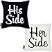 Produktbild HASHTAGSTUFF Premium Partnerkissen SET mit Spruch / verschiedene Kissen mit Sprüchen auswählbar / Zierkissen / Kissenhülle / Kissenbezug / 40x40 cm HIS SIDE & HER SIDE