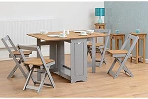 Seconique Furniture Santos Butterfly Dining Set Distressed Waxed Pine (Grey)
