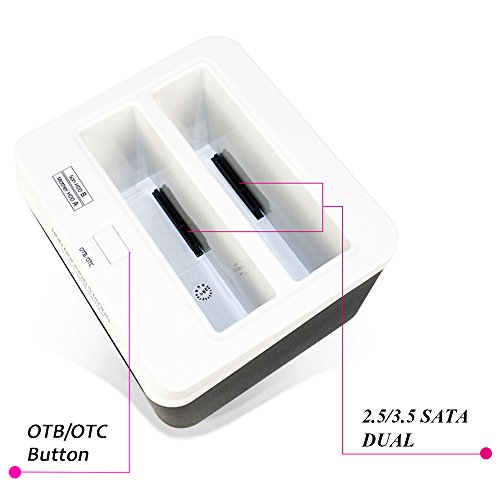 WANLONGXIN WLX-895U3SC-DE USB 2.0 auf SATA Dual-Steckplätze Externe Festplattenlaufwerk-Dockingstation mit Offline-Klon-Funktion und Kartenleser, für 2.5 3.5 Zoll HDD SSD SATA I / II / III Bis zu 2 x 8TB - 4
