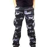 Malloom Pantalons Hommes Camouflage Pocket Overalls Travail de Poche Sport de Poche Pantalon décontracté