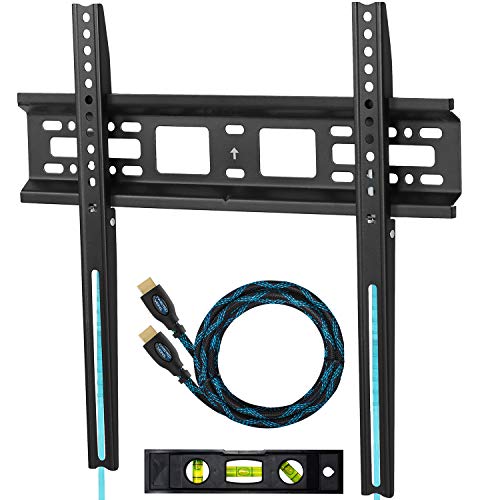 Cheetah APFMSB - Soporte de Pared para televisor de 20-55 Pulgadas (hasta VESA 400 y 52 kg), Incluye Cable HDMI de 3 m de Twisted Veins y un Nivel magnético con Burbuja de 3 y 15 cm