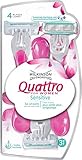 Wilkinson Sword Quattro Sensitive Disposable Razors for Women, Pack of 3
