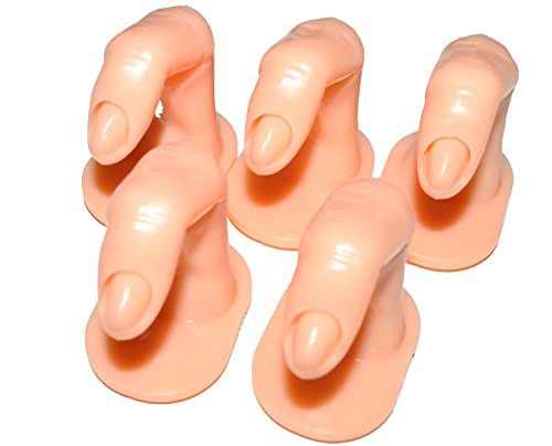 Beauty7 5pcs Acrylic UV Gel Nail Art Tips Decoration Professional Finger Practice Training Display