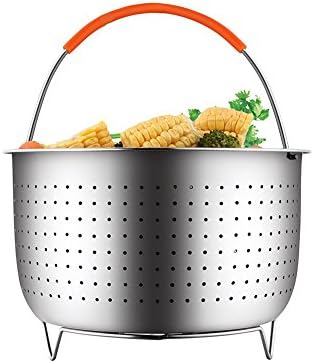 Steamer Basket for 5/6/8 Quart Instant Pot Pressure Cooker, Sturdy Stainless Steel Steamer Insert with Silicone Covered Handle, Perfect for Steaming Vegetables Fruits Eggs
