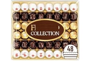Ferrero Collection Pralines, Chocolate Gift, Wedding Gifts, Chocolate Hamper, Gifts for Women and Men, Coconut Raffaello and Dark Chocolate Rondnoir, Box of 48 (518g)