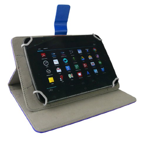 Emartbuy® Tolino Tab 8 Inch Tablet Universalbereich Blau Multi Winkel Folio Executive Case Cover Wallet Hülle Schutzhülle mit Kartensteckplätze + Blau Eingabestift - 7