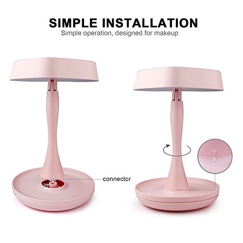 LED kosmetikspiegel,tpfocus USB wiederaufladbar makeup spiegel mit 7 Farben,3 in 1 Touch-Schalter Tischspiegel beleuchtet 180 Grad drehbar Schminkspiegel als Tischlampe&Kosmetiksaufbewahrung - 3