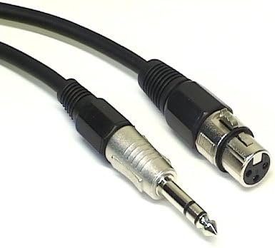 1m Balanced Microphone Lead, XLR Female to Stereo TRS Jack - Black