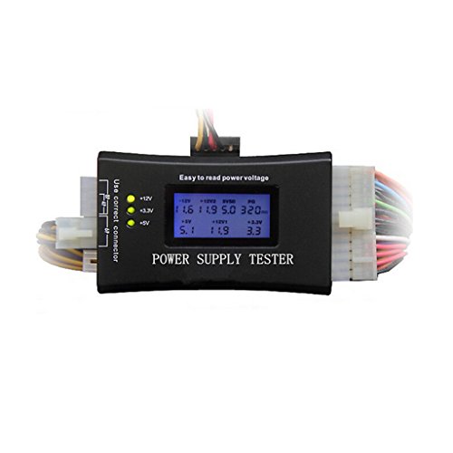 MagiDeal LCD Netzteil Tester Netzteiltester Diagnose Power Supply Tester 20/24 Pin 4 SATA HDD-Tester für PC Computer
