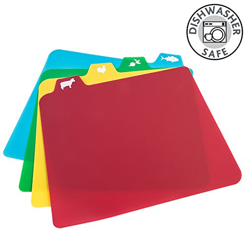 Tatkraft Quatro Hi-quality 4er Set Flexibel Schneidebrett Kunststoff Mit Lebensmittel Symbolen - 5