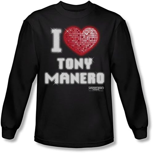Saturday Night Fever - Mens I Heart Tony Long Sleeve Shirt In Black, XX-Large, Black