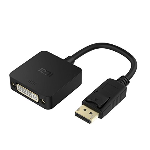 ICZI DisplayPort (DP) auf DVI Adapter mit anti-interference magnetischer ring, vergoldet Stecker, 1080P, Konverter Male zu Female für Grafikkarten, PC und Apple und Mehr (Schwarz)
