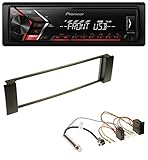 Einbauset besteht aus: Pioneer MVH-S100UB /S110UB - MP3-Autoradio mit USB / AUX-IN; Radioblende (schwarz); Adapterkabel ISO fahrzeugspezifisch (Strom / Lautsprecher)