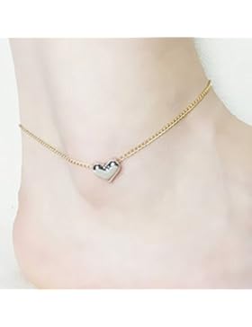 Fußkettchen Gold Silber Herz Zart Hübsch Modisch Fußband Fußkette auch Armband