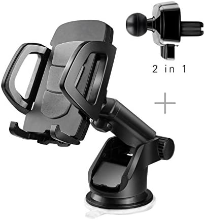 Car Phone Holder, Adjustable and Universal Dashboard Air Vent Car Mount Windshield Holder Cradle with Strong Sticky Gel Pad for Smartphone