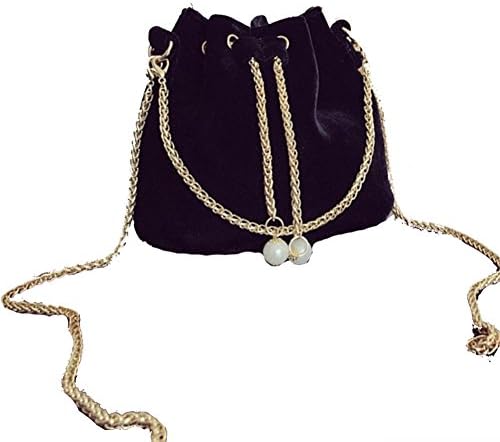 Bucket Crossbody Shoulder Handbag Travel Purse Coin Purse for Women Teen Girls or Ladies (Black)