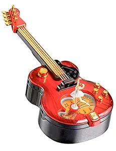 Qbic Vintage Retro Music Box,Guitar Music Box with Storage and Rotating Ballerina Dancer Girl for Decor and Gifts (Violin Dancing Girl)
