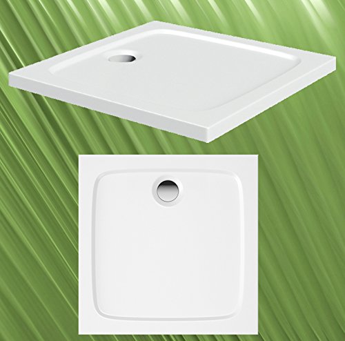 Preisvergleich Produktbild HAK Mineralguss Duschwanne 90x90x4cm + Duschwannensifon