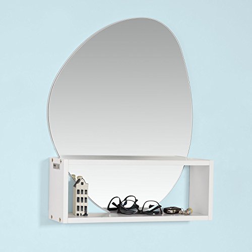 SoBuy® Design Spiegel, Wandspiegel, Badspiegel, Flurspiegel mit Ablage, FRG125-W - 2