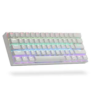 ANNE PRO 2, 60% Wired/Wireless Mechanical Keyboard (Gateron Brown Switch/White Case) - Full Keys Programmable - True RGB Backlit - Tap Arrow Keys - Double Shot PBT Keycaps - NKRO - 1900mAh Battery