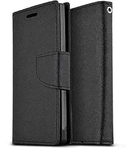 Makeshift Aritficial Leather Flip Cover for Oppo F1s (Black) | Flexible | Leather Finish | Card Pockets Wallet & Stand |
