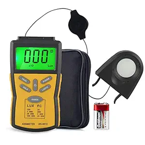 ANNMETER AN-881C Digital Illuminance Meter, Lux Meter with 0.1~200,000 Lux (0.01~20,000FC) Measuring Ranges, Light Meter for Plants and Photography, Lumen Meter with Data Hold and Back Light