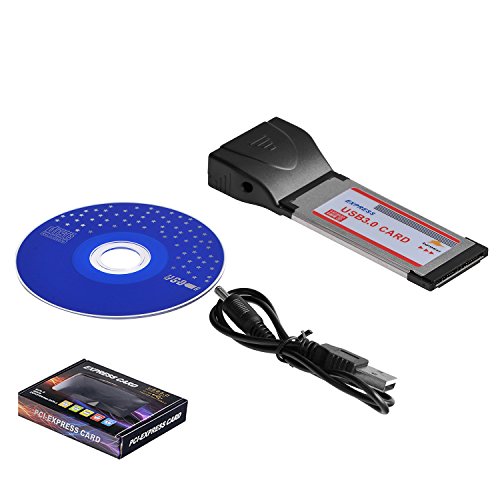 qobobo® 2 Ports USB 3.0 Super Speed PCMCIA Express Card Karte (34mm / Kompatibel mit Windows 7, 8, 10) für Notebook Laptop, USB 3.0 Hub intern - 5