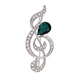 Ruikey Fashion cristallo STRASS musica simbolo spilla pin Clip per sciarpe scialle per donne
