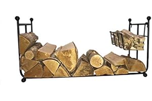 GAP GARDEN PRODUCTS Wrought Iron Log Basket (Long) with FREE Kindling basket