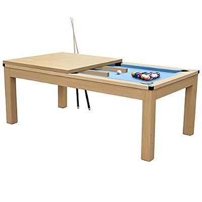 Rendez vous déco - Table de Billard Convertible hêtre Tapis Bleu