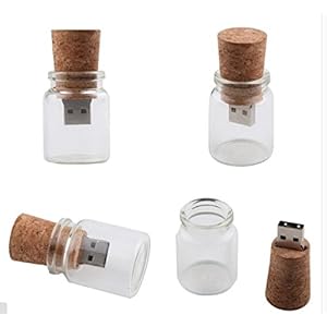 Usb Bote Cristal Corcho Retro 8 GB – Memorias USB Detalles y Regalos Bodas Baratas