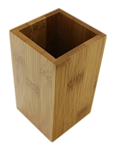 Zahnputzbecher Set eckig aus Bambus Holz braun – 2er Set für Paare im schönen Design - 5