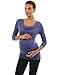 PattyBoutik Mama 2in1 Style 3/4 Sleeve Nursing Maternity Tunic (Blue 14)